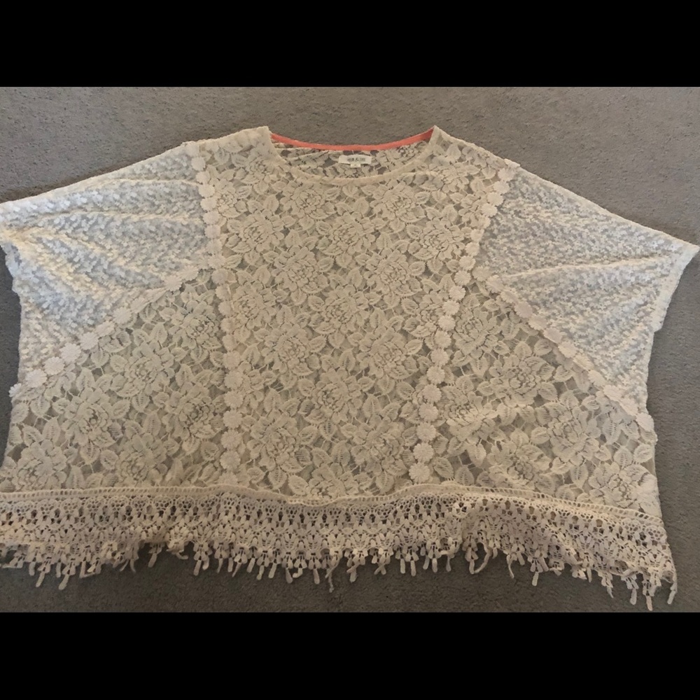 Lace poncho-style top